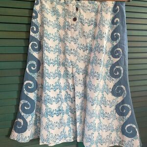 Mata Traders Blue and White Midi Skirt